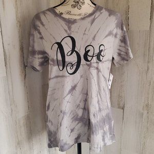 NWT HALLOWEEN TIE DYE "BOO YA" RELAXED FIT T-SHIRT